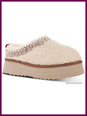 Platform Fuzzy Slippers Mini Boots Braid Plush Fleece Lining
